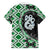 Green Taniko Motif Aotearoa Manaia and Silver Fern Family Matching Tank Maxi Dress and Hawaiian Shirt