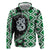 Green Taniko Motif Aotearoa Manaia and Silver Fern Zip Hoodie