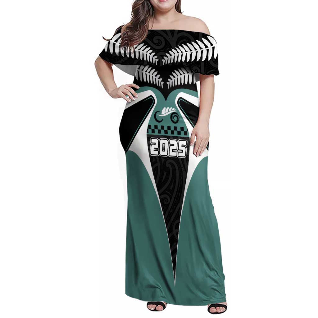 Custom New Zealand Bicycle 2025 Family Matching Off Shoulder Maxi Dress and Hawaiian Shirt