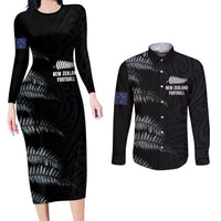 Custom New Zealand Football-Towards World Cup 2026 Couples Matching Long Sleeve Bodycon Dress and Long Sleeve Button Shirt LT03 Black - Polynesian Pride
