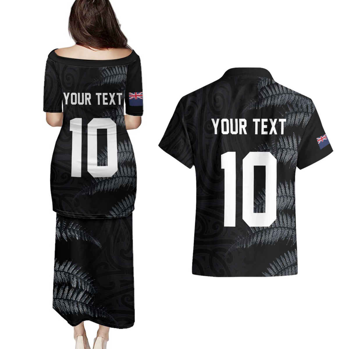 Custom New Zealand Football-Towards World Cup 2026 Couples Matching Puletasi and Hawaiian Shirt LT03 - Polynesian Pride