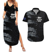 Custom New Zealand Football-Towards World Cup 2026 Couples Matching Summer Maxi Dress and Hawaiian Shirt LT03 Black - Polynesian Pride