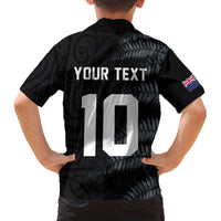 Custom New Zealand Football-Towards World Cup 2026 Family Matching Off The Shoulder Long Sleeve Dress and Hawaiian Shirt