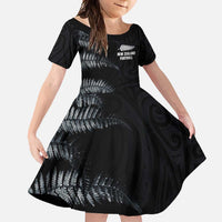 Custom New Zealand Football-Towards World Cup 2026 Family Matching Off Shoulder Maxi Dress and Hawaiian Shirt