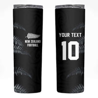 Custom New Zealand Football-Towards World Cup 2026 Skinny Tumbler LT03 Black - Polynesian Pride