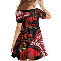 Tonga and Australia ANZAC Day Family Matching Long Sleeve Bodycon Dress and Hawaiian Shirt Aboriginal and Ngatu Art Pattern - Gallipoli Lest We Forget LT03 - Polynesian Pride