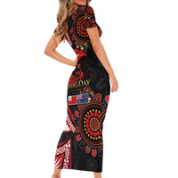 Tonga and Australia ANZAC Day Family Matching Short Sleeve Bodycon Dress and Hawaiian Shirt Aboriginal and Ngatu Art Pattern - Gallipoli Lest We Forget LT03 - Polynesian Pride