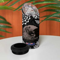 New Zealand and Cook Islands ANZAC Day 4 in 1 Can Cooler Tumbler Gallipoli Lest We Forget Tatau Art Tribal and Maori Tattoo with Fern LT03 - Polynesian Pride