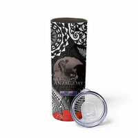 New Zealand and Cook Islands ANZAC Day Skinny Tumbler Gallipoli Lest We Forget Tatau Art Tribal and Maori Tattoo with Fern LT03 - Polynesian Pride