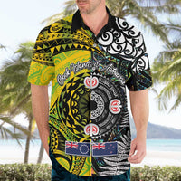 New Zealand and Cook Islands Together Hawaiian Shirt Tatau Art Tribal Pattern-Maori Tattoo with Fern and Paua Shell
