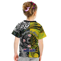 New Zealand and Cook Islands Together Kid T Shirt Tatau Art Tribal Pattern-Maori Tattoo with Fern and Paua Shell LT03 - Polynesian Pride
