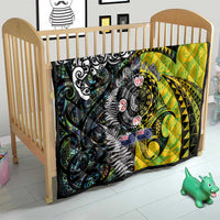 New Zealand and Cook Islands Together Quilt Tatau Art Tribal Pattern-Maori Tattoo with Fern and Paua Shell LT03 - Polynesian Pride