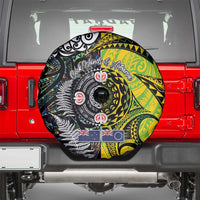 New Zealand and Cook Islands Together Spare Tire Cover Tatau Art Tribal Pattern-Maori Tattoo with Fern and Paua Shell LT03 - Polynesian Pride