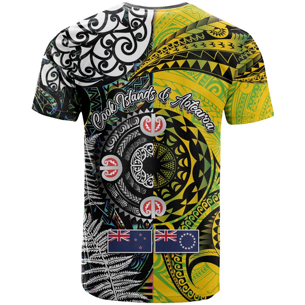 New Zealand and Cook Islands Together T Shirt Tatau Art Tribal Pattern-Maori Tattoo with Fern and Paua Shell LT03 - Polynesian Pride