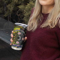 New Zealand and Cook Islands Together Tumbler Cup Tatau Art Tribal Pattern-Maori Tattoo with Fern and Paua Shell LT03 - Polynesian Pride