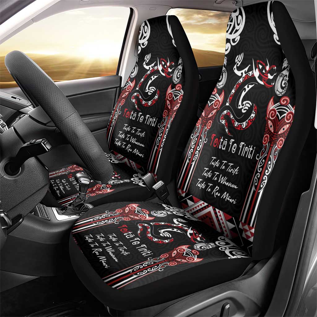Aotearoa Toitu Te Tiriti-Maori Taniwha Car Seat Cover Toitu Te Whenua Toitu Te Reo Maori
