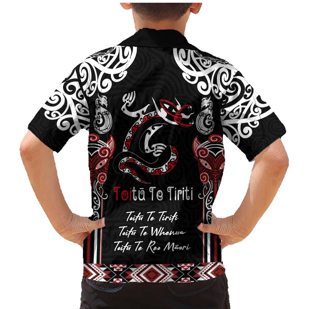 Aotearoa Toitu Te Tiriti-Maori Taniwha Family Matching Mermaid Dress and Hawaiian Shirt Toitu Te Whenua Toitu Te Reo Maori LT03 - Polynesian Pride