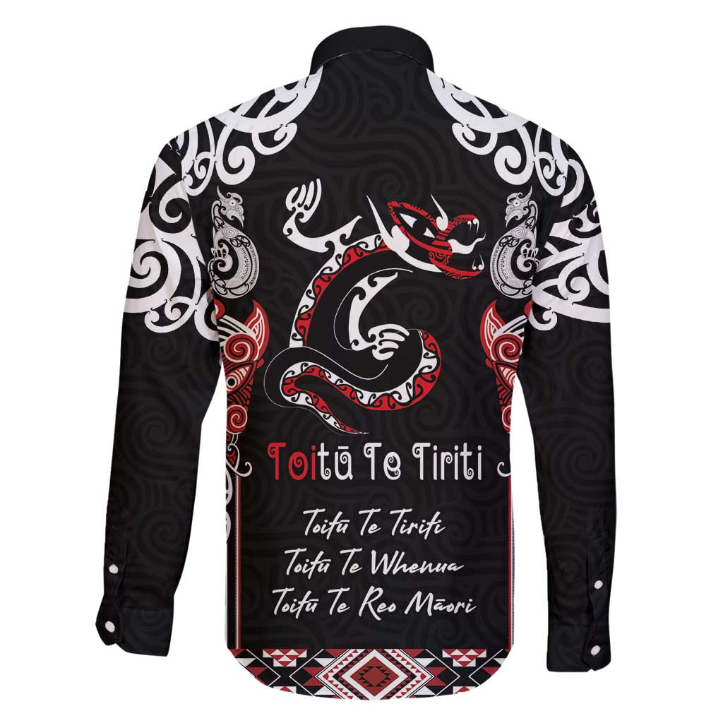 Aotearoa Toitu Te Tiriti-Maori Taniwha Family Matching Puletasi and Hawaiian Shirt Toitu Te Whenua Toitu Te Reo Maori LT03 - Polynesian Pride