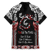Aotearoa Toitu Te Tiriti-Maori Taniwha Family Matching Short Sleeve Bodycon Dress and Hawaiian Shirt Toitu Te Whenua Toitu Te Reo Maori LT03 - Polynesian Pride