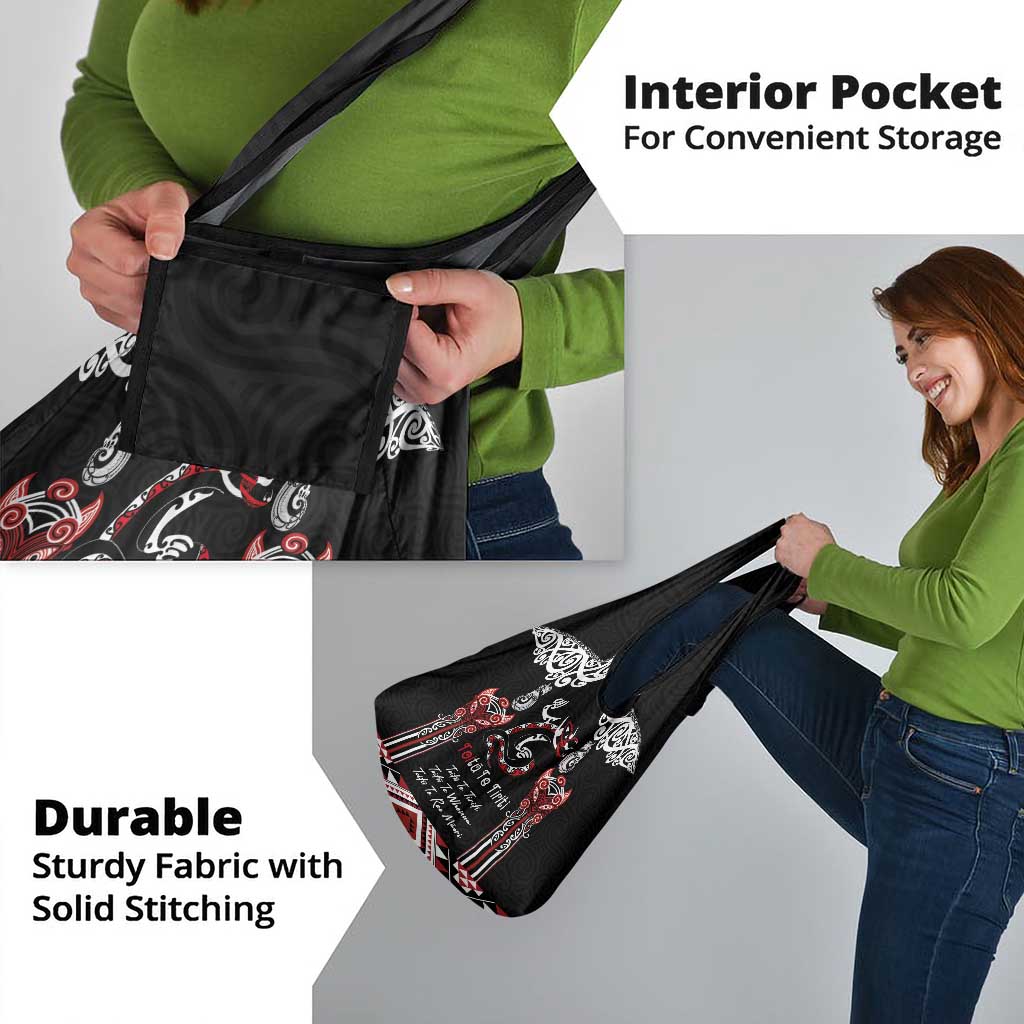 Aotearoa Toitu Te Tiriti-Maori Taniwha Grocery Bag Toitu Te Whenua Toitu Te Reo Maori