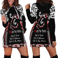 Aotearoa Toitu Te Tiriti-Maori Taniwha Hoodie Dress Toitu Te Whenua Toitu Te Reo Maori