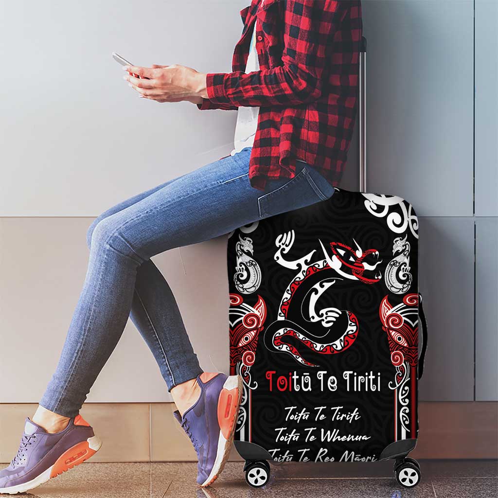 Aotearoa Toitu Te Tiriti-Maori Taniwha Luggage Cover Toitu Te Whenua Toitu Te Reo Maori LT03 - Polynesian Pride