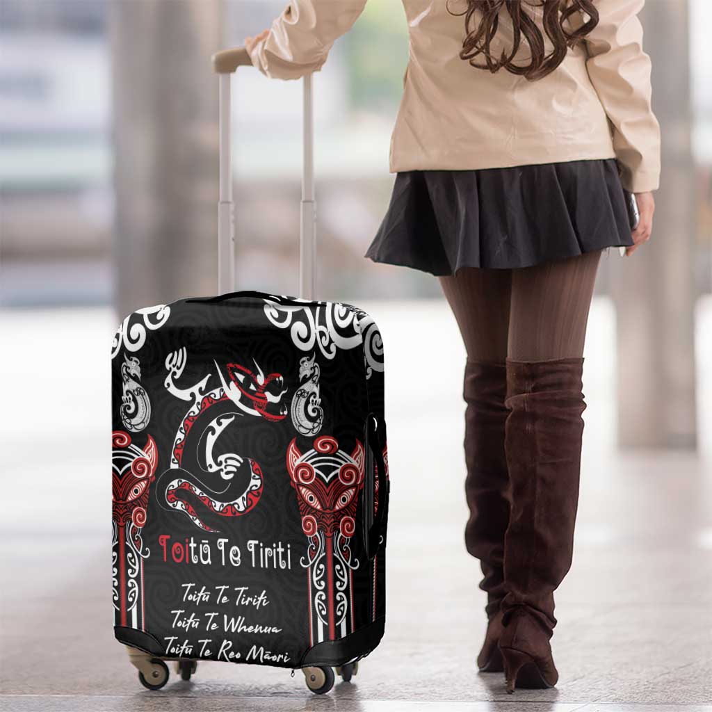 Aotearoa Toitu Te Tiriti-Maori Taniwha Luggage Cover Toitu Te Whenua Toitu Te Reo Maori LT03 - Polynesian Pride