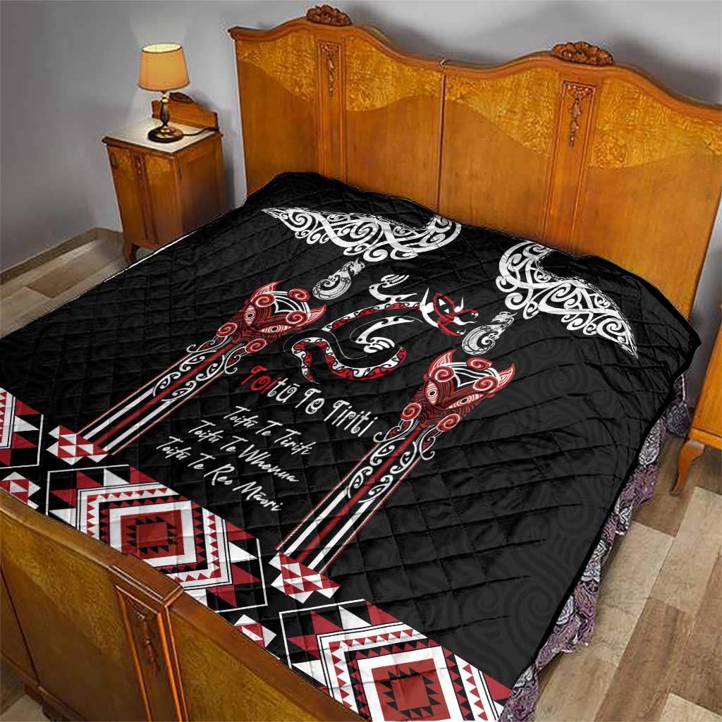 Aotearoa Toitu Te Tiriti-Maori Taniwha Quilt Toitu Te Whenua Toitu Te Reo Maori LT03 - Polynesian Pride