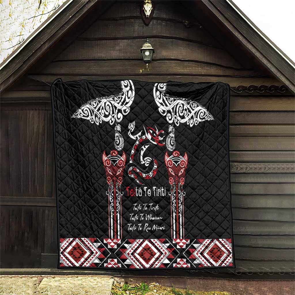 Aotearoa Toitu Te Tiriti-Maori Taniwha Quilt Toitu Te Whenua Toitu Te Reo Maori LT03 - Polynesian Pride