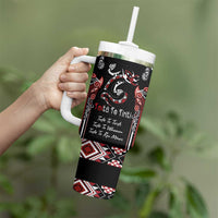 Aotearoa Toitu Te Tiriti-Maori Taniwha Tumbler With Handle Toitu Te Whenua Toitu Te Reo Maori