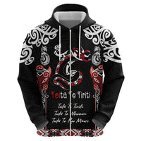 Aotearoa Toitu Te Tiriti-Maori Taniwha Zip Hoodie Toitu Te Whenua Toitu Te Reo Maori LT03 - Polynesian Pride
