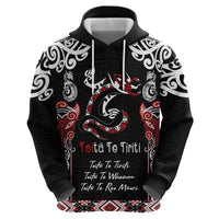 Aotearoa Toitu Te Tiriti-Maori Taniwha Zip Hoodie Toitu Te Whenua Toitu Te Reo Maori LT03 - Polynesian Pride