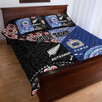 Personalised Aotearoa and Samoa Together Quilt Bed Set Tatau Art Tattoos-Taniko and Tukutuku with Maori Pattern
