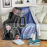Custom Aotearoa and Samoa Rugby Blanket Maori Warrior and Teuila Emblem-Tatau with Taniko Art