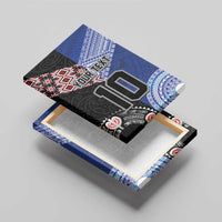 Custom Aotearoa and Samoa Rugby Canvas Wall Art Maori Warrior and Teuila Emblem-Tatau with Taniko Art