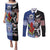 Custom Aotearoa and Samoa Rugby Couples Matching Puletasi and Long Sleeve Button Shirt Maori Warrior and Teuila Emblem-Tatau with Taniko Art