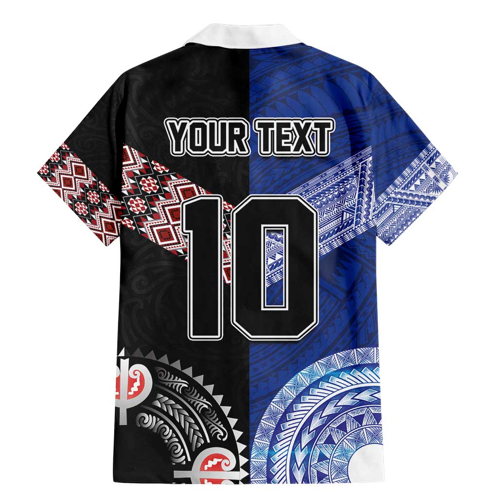 Custom Aotearoa and Samoa Rugby Family Matching Mermaid Dress and Hawaiian Shirt Maori Warrior and Teuila Emblem-Tatau with Taniko Art