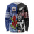 Custom Aotearoa and Samoa Rugby Long Sleeve Shirt Maori Warrior and Teuila Emblem-Tatau with Taniko Art