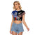 Custom Aotearoa and Samoa Rugby Raglan Cropped T Shirt Maori Warrior and Teuila Emblem-Tatau with Taniko Art
