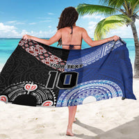 Custom Aotearoa and Samoa Rugby Sarong Maori Warrior and Teuila Emblem-Tatau with Taniko Art