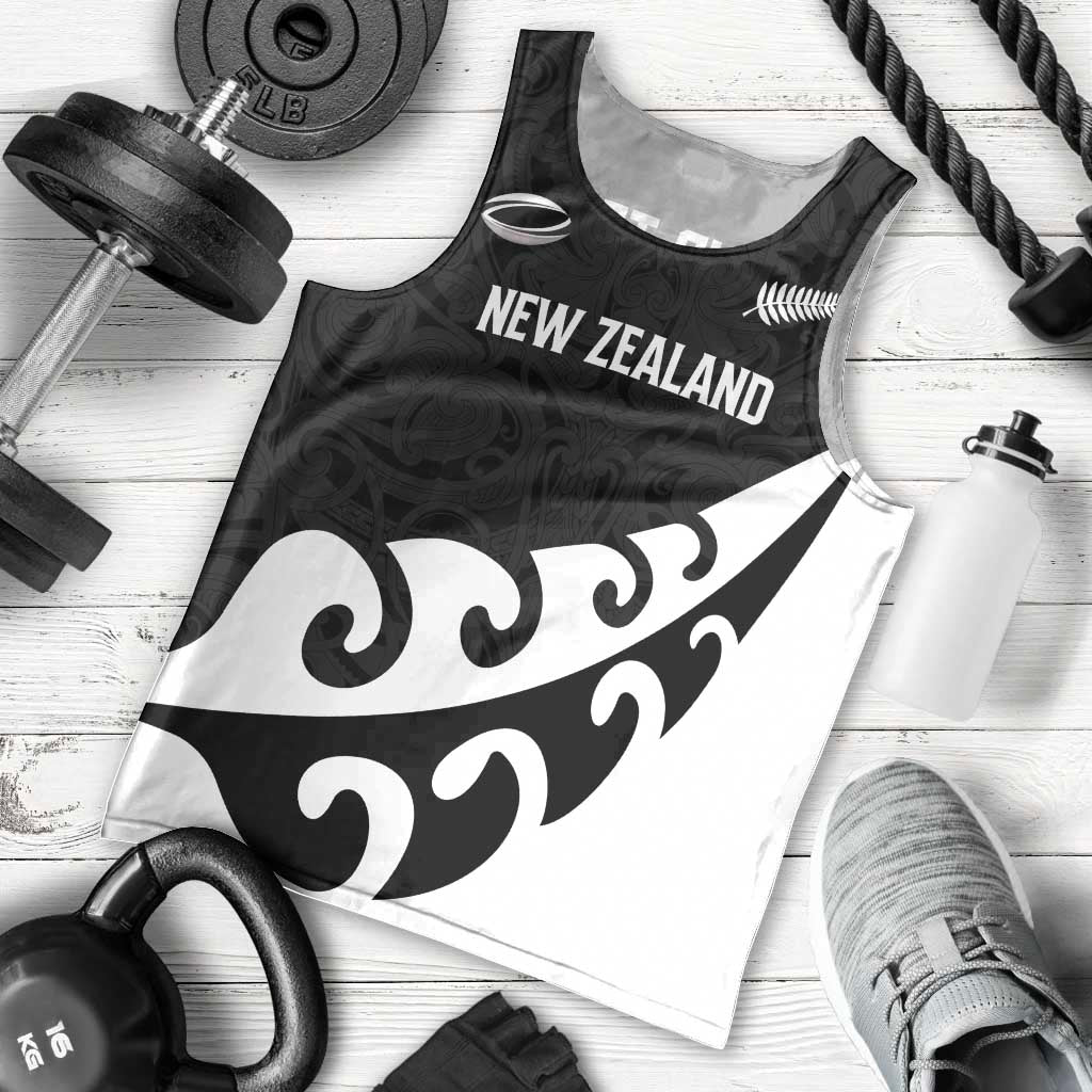 Custom NZ Rugby Men Tank Top Koru and Silver Fern Sporty Style