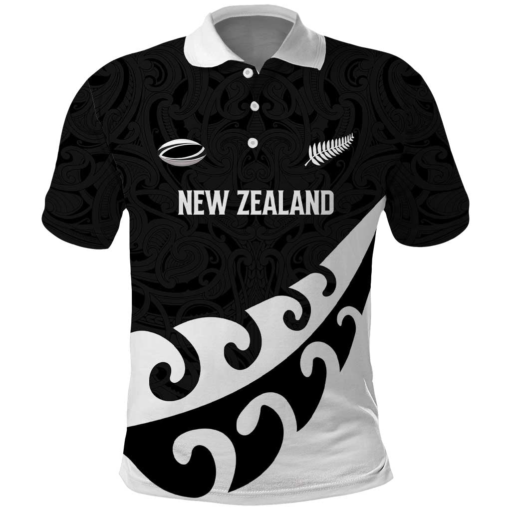 Custom NZ Rugby Polo Shirt Koru and Silver Fern Sporty Style
