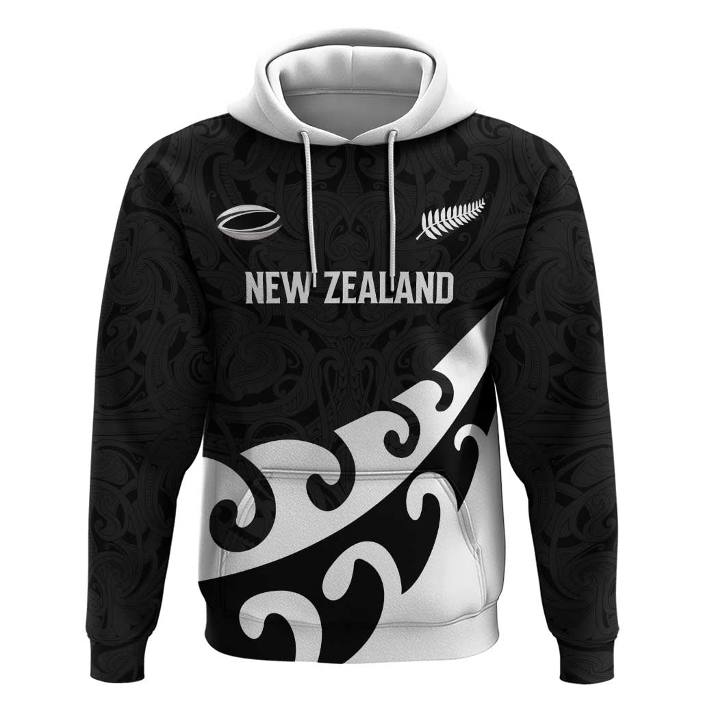 Custom NZ Rugby Zip Hoodie Koru and Silver Fern Sporty Style