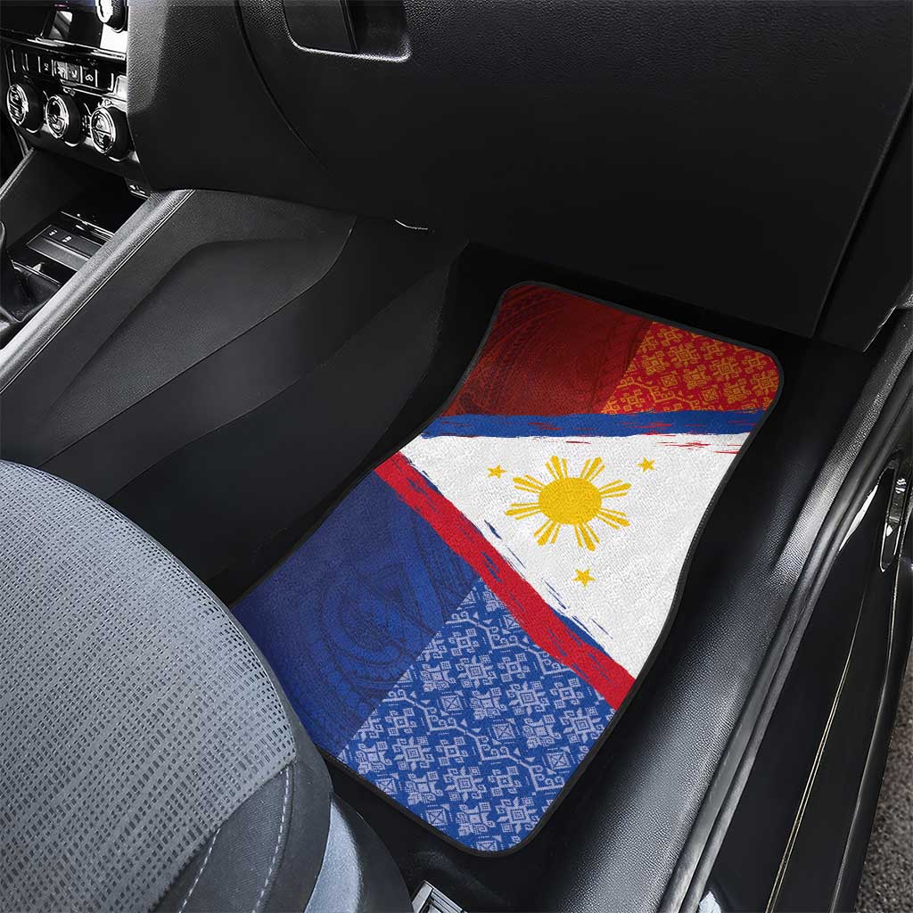 Philippines National Flag Day Car Mats Polynesian and Yakan Tattoo Brush Style