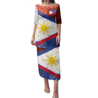Philippines National Flag Day Family Matching Puletasi and Hawaiian Shirt Polynesian and Yakan Tattoo Brush Style