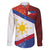 Philippines National Flag Day Family Matching Tank Maxi Dress and Hawaiian Shirt Polynesian and Yakan Tattoo Brush Style