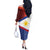 Philippines National Flag Day Off The Shoulder Long Sleeve Dress Polynesian and Yakan Tattoo Brush Style