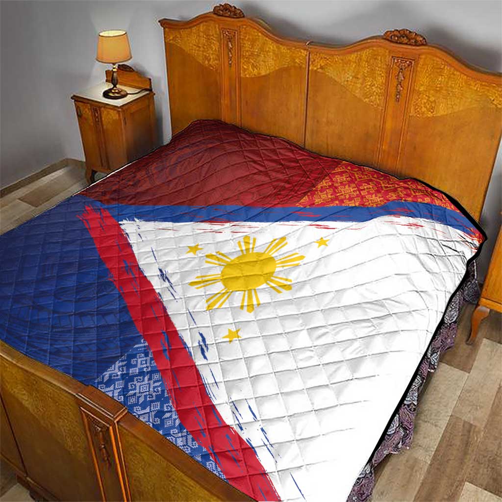 Philippines National Flag Day Quilt Polynesian and Yakan Tattoo Brush Style