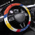 Philippines National Flag Day Steering Wheel Cover Polynesian and Yakan Tattoo Brush Style