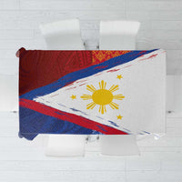 Philippines National Flag Day Tablecloth Polynesian and Yakan Tattoo Brush Style